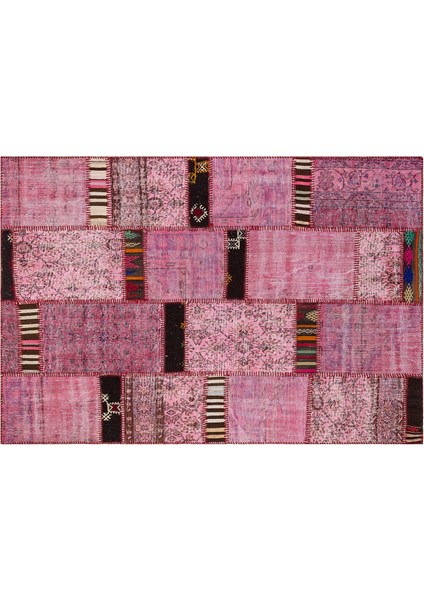 Patchwork Pembe P_116 150X230CM 3.45 M2 El Dokuma Halı