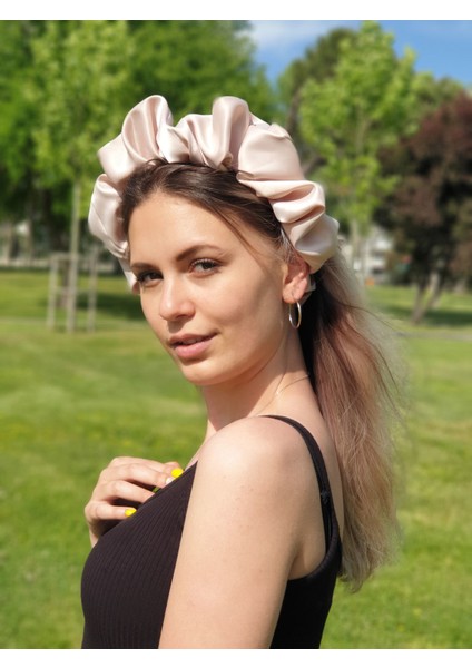 145S - Saten Scrunchie Saç Bandı