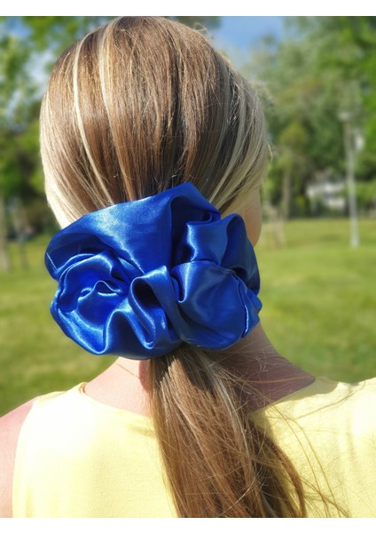 131O - Dev Boy Oversize Scrunchie Saten Saç Lastiği