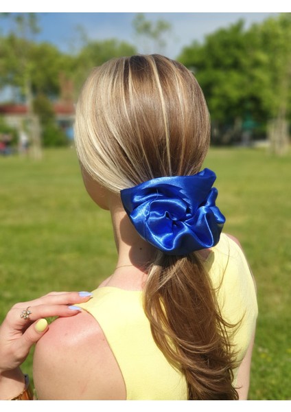 131O - Dev Boy Oversize Scrunchie Saten Saç Lastiği