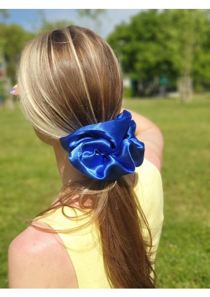 131O - Dev Boy Oversize Scrunchie Saten Saç Lastiği