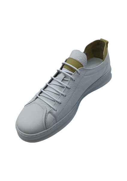 Beyaz Deri Erkek Sneaker Ayakkabı fırsatları