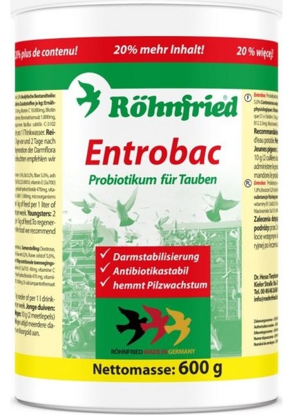 Entrobac Probiyotik Takviyesi 500Gr +100Gr Hediye