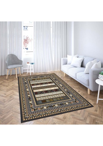 Kilim Desenli Dijital Baskı Yıkanabilir Kaymaz Taban Etnik Salon Halısı ve Yolluk(Kgri)