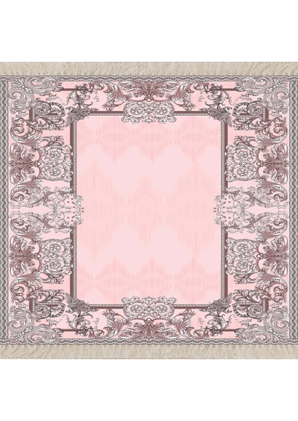 Varak Desenli Dijital Baskı Yıkanabilir Kaymaz Taban Leke Tutmaz Düz Salon Halısı (Pembe) fiyatları