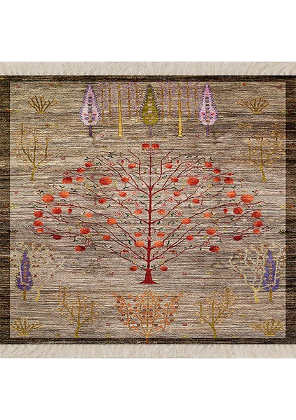 Ağaç Desenli Dijital Baskı Yıkanabilir Kaymaz Taban Etnik Kilim Desen Salon Halısı ve Yolluk fiyatları