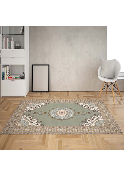Osmanlı Desenli Etnik Dijital Baskı Yıkanabilir Kaymaz Taban Salon Halısı ve Yolluk