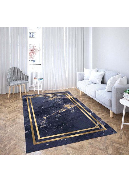 Gold Çerçeveli Dijital Baskı Yıkanabilir Kaymaz Taban Leke Tutmaz Modern Salon Halısı Yolluk fiyatları