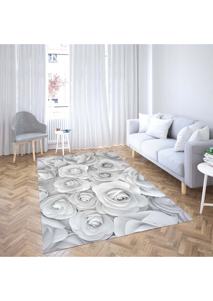 Çiçek Desen Gül Desenli Dijital Baskı Yıkanabilir Kaymaz Taban Leke Tutmaz Salon Halısı ve Yolluk fiyatları
