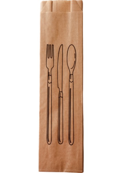 Çatal Kaşıklık Baskılı Kese Kağıdı -Çizgili Şamua Kraft 7 x 28 cm 10 kg 3400'LÜ fiyatları