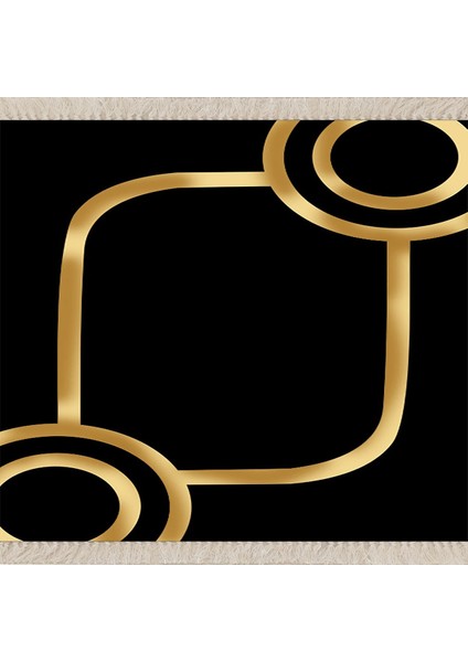 Geometrik Desenli Gold Çerçeve Dijital Baskı Yıkanabilir Kaymaz Taban Modern Salon Halısı ve Yolluk fiyatları