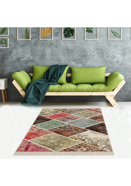 Kilim Desenli Etnik Dijital Baskı Yıkanabilir Kaymaz Taban Modern Salon Halı ve Yolluk