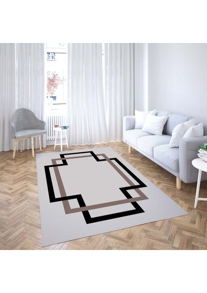 Geometrik Çerçeveli Dijital Baskı Yıkanabilir Kaymaz Taban Klasik Salon Halısı ve Yolluk fiyatları