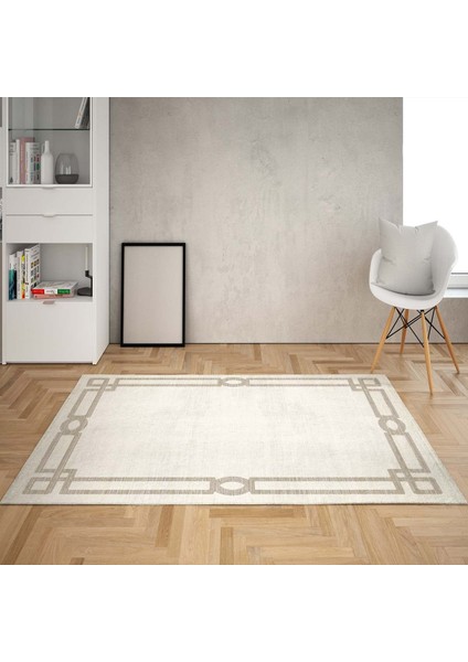 Çerçeveli Modern Dijital Baskı Yıkanabilir Kaymaz Taban Salon Halısı ve Yolluk