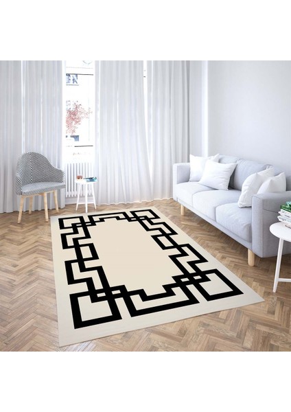 Geometrik Çerçeveli Dijital Baskı Yıkanabilir Kaymaz Taban Klasik Salon Halısı ve Yolluk fiyatları
