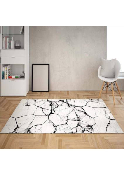 Taş Desenli Çerçeveli Dijital Baskı Yıkanabilir Kaymaz Taban Modern Salon Halısı ve Yolluk