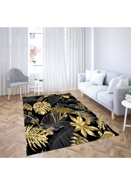 Yaprak Desenli Tropikal Desen Dijital Baskı Yıkanabilir Kaymaz Taban Modern Salon Halısı ve Yolluk fiyatları