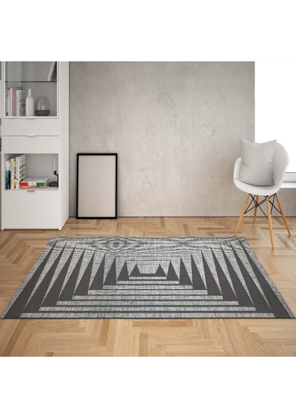 Geometrik Üçgen Desenli Dijital Baskı Yıkanabilir Kaymaz Taban Modern Salon Halısı ve Yolluk