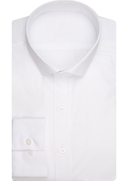 Slim Fit Beyaz Erkek Gömlek