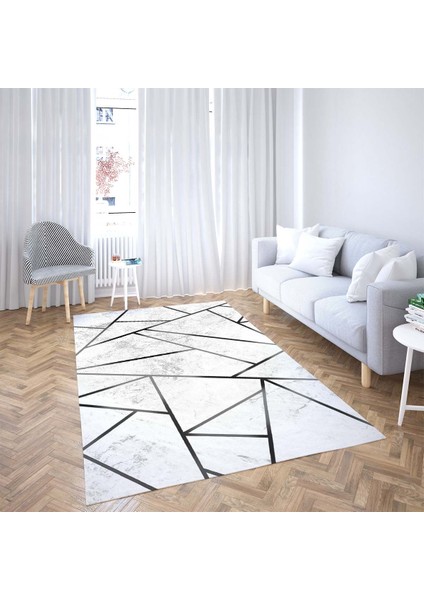 Geometrik Blok Mermer Desenli Dijital Baskı Yıkanabilir Kaymaz Taban Modern Salon Halısı ve Yolluk fiyatları