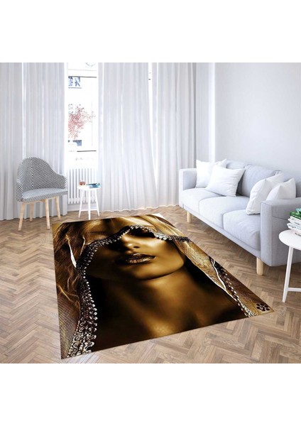 Afrika Desenli Afrikalı Kadın Halı Dijital Baskı Yıkanabilir Modern Salon Halı ve Yolluk(Gold) fiyatları