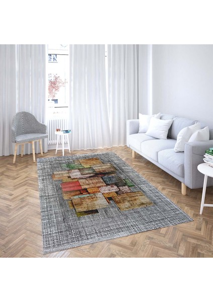 Geometrik Renk Blok Desenli Dijital Baskı Yıkanabilir Kaymaz Taban Modern Salon Halısı ve Yolluk fiyatları