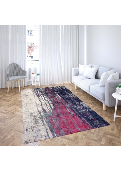 Batik Desenli Renk Geçişli Dijital Baskı Yıkanabilir Kaymaz Taban Salon Halısı ve Yolluk (Pembe)