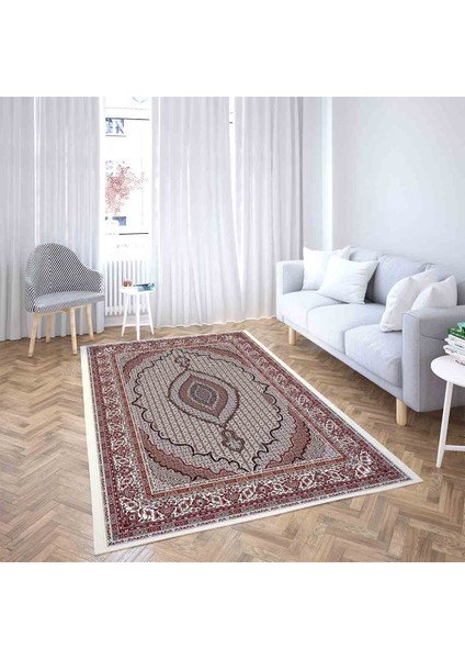 Osmanlı Desen Çerçeveli Dijital Baskı Yıkanabilir Kaymaz Taban Klasik Salon Halısı ve Yolluk (Krem) fiyatları
