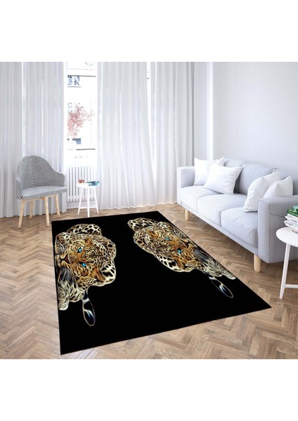 Leopar Desenli Halı Leoparlı Halı Dijital Baskı Yıkanabilir Kaymaz Taban Salon Halısı fiyatları