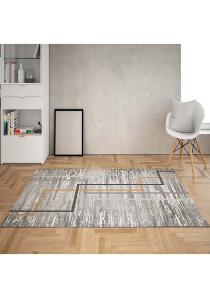 Çizgi Desenli Dijital Baskı Yıkanabilir Kaymaz Taban Modern Salon Halısı ve Yolluk