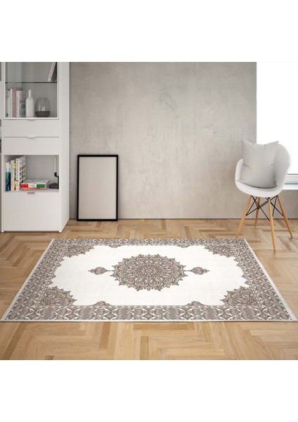Osmanlı Motifler Desenli Dijital Baskı Yıkanabilir Kaymaz Taban Leke Tutmaz Salon Halı ve Yolluk