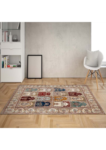 Kilim Desenli Etnik Dijital Baskı Yıkanabilir Kaymaz Taban Leke Tutmaz Salon Halısı ve Yolluk