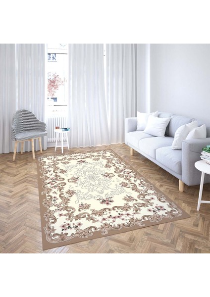 Çiçek Desenli Dijital Baskı Yıkanabilir Kaymaz Taban Leke Tutmaz Vintage Salon Halı ve Yolluk fiyatları
