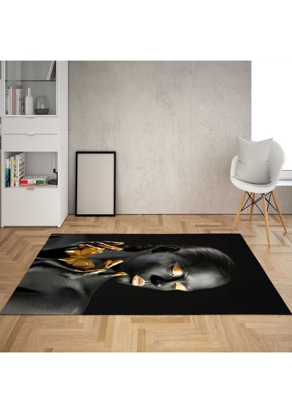 Afrika Desenli Afrikalı Kadın Halı Dijital Baskı Yıkanabilir Modern Salon Halı ve Yolluk