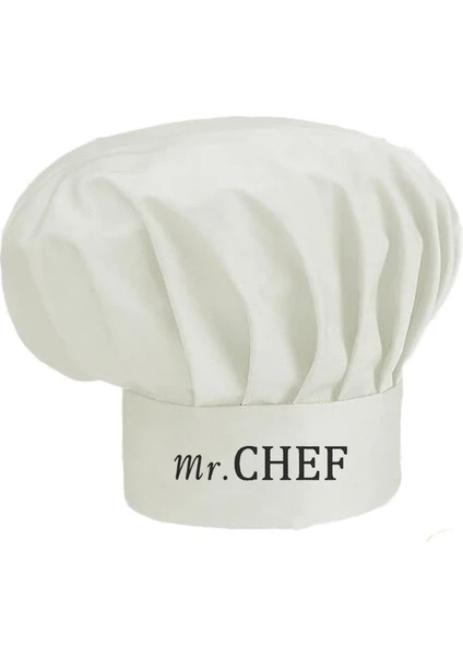 Mr.chef Nakış Işlemeli Mantar Kep Aşçı Şef Şapkası