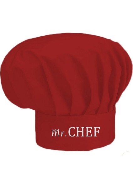 Mr.chef Nakış Işlemeli Mantar Kep Aşçı Şef Şapkası