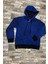 Çocuk Saks Siyah Baskılı Fermuarlı Cepli Kapşonlu Günlük Dört Mevsim Sweatshirt 2