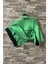 Çocuk Yeşil Siyah Baskılı Fermuarlı Cepli Kapşonlu Günlük Dört Mevsim Sweatshirt 1