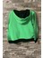 Çocuk Yeşil Siyah Baskılı Fermuarlı Cepli Kapşonlu Günlük Dört Mevsim Sweatshirt 3