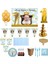 1 Yaş Altın Doğum Günü Süsleri, Parti Seti, Malzemeler, Fotoğraflı Küçük Yıldızlar 8 Kişilik Mavi Full Set 1