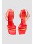 Limoya Caitlin Kırmızı Oranj Çift Bantlı Topuklu Ayakkabı
