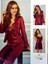 6335 Saten 6lı Set Bordo 1