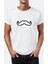 Mustache Bıyık Illüstrasyon Baskılı Bisiklet Yaka Erkek Tişört 1