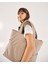 Kadın Kabartmalı Puf Kumaş Shopper Çanta 2