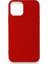 iPhone 12 Mini Kılıf Yumuşak Dokulu Silikon + Ekran Koruyucu Cam Koyu Kırmızı 1