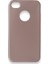 iPhone 4 Kılıf Yumuşak Dokulu Silikon + Ekran Koruyucu Cam Rose Gold 1