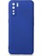 Oppo A91 / Reno 3 Kılıf Yumuşak Dokulu Silikon + Ekran Koruyucu Cam Lacivert 1
