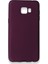Samsung Galaxy C5 Pro Kılıf Yumuşak Dokulu Silikon + Ekran Koruyucu Cam Mürdüm 1