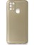 Samsung Galaxy M31 Kılıf Yumuşak Dokulu Silikon + Ekran Koruyucu Cam Gold 1