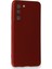 Samsung Galaxy S21 Kılıf Yumuşak Dokulu Silikon + Ekran Koruyucu Cam Bordo 2